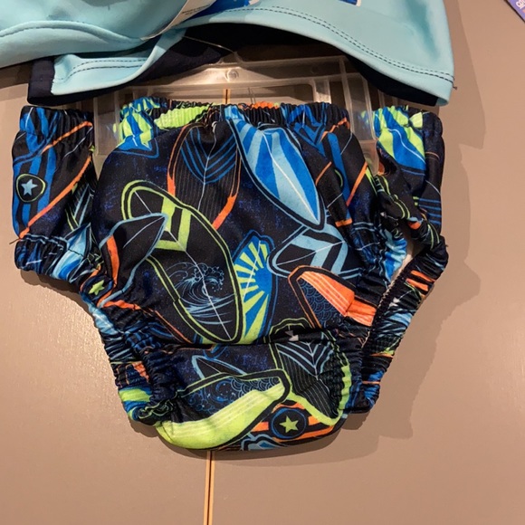 Sea me Swim rash guard with reusable diaper & hat - Picture 2 of 4